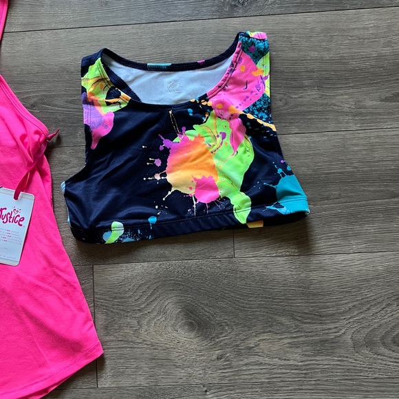 Justice Sport 2 Piece Tank Shirt Set Size Large (12-14) New - Picture 3 of 3